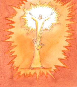 Wenn eine Seele von allen eitlen Wünschen leer ist, erfüllt Christus sie mit Seinem Licht in der Heiligen Kommunion; und während Christus Seinen Vater im Geist lobt, lobt Gott Gott in Gott, in Glückseligkeit und Glanz, innerhalb der Seele, 2000