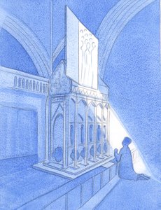 Wenn wir Gott und seine Heiligen an einem von der Kirche geheiligten Schrein oder durch Reliquien oder Märtyrertum oder Brauch ehren, drängen sich die Heiligen, um uns zu helfen.