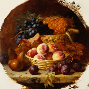 Pfirsiche, Pflaumen, Birnen und Ananas, 1896 von Eloise Harriet Stannard