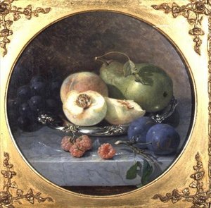 Stillleben mit Früchten auf einer Marmorkante