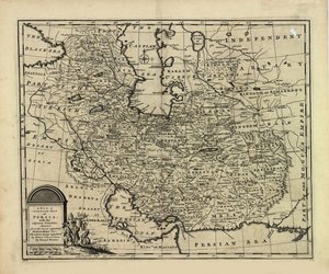 Neue und genaue Karte von Persien, mit dem Safawiden- und Mogulreich von Emanuel Bowen