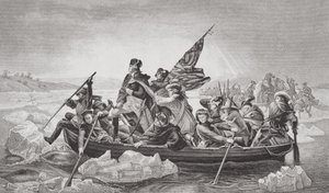 Washington überquert den Delaware in der Nähe von Trenton, New Jersey, Weihnachten 1776, aus 