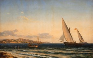 Abend am Mittelmeer. Im Hintergrund Marseille und die Insel If von Emanuel Larsen