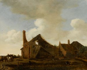 Landschaft mit verfallenem Häuschen