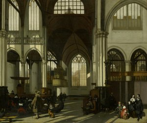 Innenraum der Alten Kirche in Amsterdam, Blick durch das Querschiff nach Norden von Emanuel de Witte