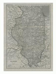 Karte von Illinois, USA, ca. 1910er Jahre von Emery Walker