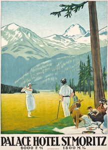 Plakatwerbung für das Palace Hotel in St. Moritz
