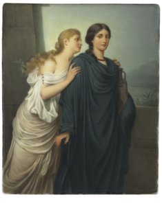 Rechteckige Plakette, Antigone und Ismene