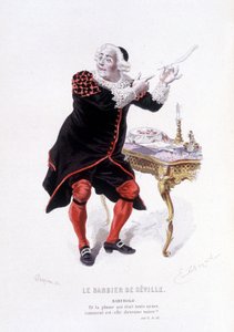 Bartholo in Der Barbier von Sevilla in Oeuvre complet de Beaumarchais (1732-1799) von Edouard Fournier, Ed. Laplace, Sanchez et Cie, Paris 1876 (Gravur) von Emile Antoine Bayard