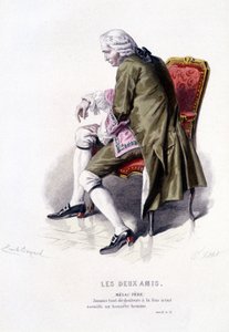 Gesamtwerk von Beaumarchais (1732-1799) von Edouard Fournier. Zeichnung von Emile Bayard. Ed. Laplace, Sanchez et Cie, Paris 1876. Dies ist Melac Vater in „Die zwei Freunde“