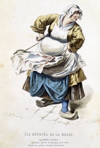 La mère Chaplu in „Les députés de la Halle“ - in „Oeuvres complètes de Beaumarchais“, Zeichnungen von Emile Bayard, ed. Laplace Sanchez & cie, Paris von Emile Antoine Bayard