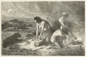 Die Kunst des Brotbackens in der Steinzeit von Emile Antoine Bayard