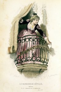 Rosine in „Le barbier de Seville“ - in „Oeuvres complètes de Beaumarchais“, Zeichnungen von Emile Bayard, ed. Laplace Sanchez & cie, Paris von Emile Antoine Bayard
