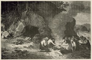 Ein Begräbnismahl zur Zeit des großen Bären und des Mammuts von Emile Antoine Bayard