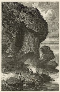 Ansicht des Felsunterstands von Bruniquel, Wohnstätte des Menschen in der Rentierzeit von Emile Antoine Bayard
