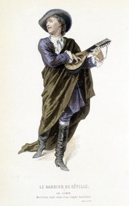 Der Graf Almavira in „Le barbier de Seville“ in „Oeuvres complètes de Beaumarchais“, ed. Laplace Sanchez & cie, Paris von Emile Antoine Bayard
