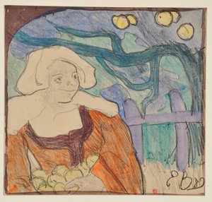 Bretonin, die Äpfel sammelt [Probe b]
