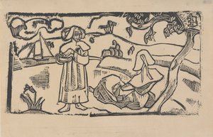 Zwei bretonische Frauen, ca. 1891 von Emile Bernard