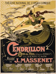 Plakat für die Oper Aschenputtel von Jules Massenet von Émile Bertrand