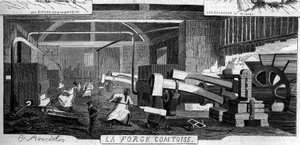Forges de la Franche-Comté: Innenansicht der Fabrik von Rans, Jura (39) von Emile Bourdelin