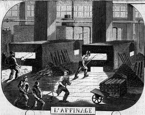 Forges de la Franche Comté: Raffinierung mit Puddelöfen. Fabrik von Fraisans, Jura (39)