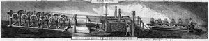 Galvanisierung von Eisen und Telegrafendrähten in der Grenelle-Fabrik durch die Franche-Comté-Schmiedegesellschaft. Gravur von Emile Bourdelin in „The Illustrous World“ Nr. 93 vom 22. Januar