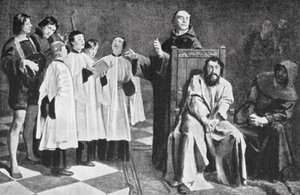 Der Wahnsinn von Hugo van der Goes (Lithografie) von Emile Charles Wauters