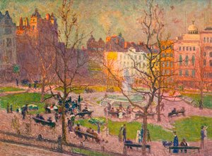 Märzsonne, Leicester Square, um 1914 von Emile Claus