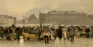 Der Markt vor dem Theater in Antwerpen von Emile Claus