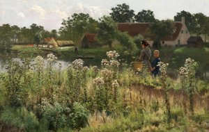 Der Fluss Lys bei Astene, ca. 1885 von Emile Claus