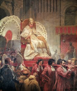 Papst Pius VIII. (1761-1830) in St. Peter auf der Sedia Gestatoria, 1829 von Emile Jean Horace Vernet