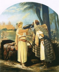 Rebekka gibt dem Diener einen Trunk von Emile Jean Horace Vernet