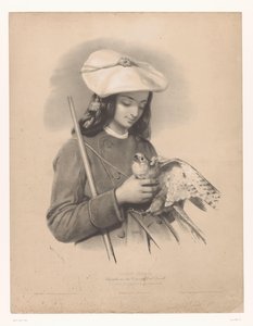 Hirte aus den Pyrenäen mit einem Falken in den Händen von Emile Lassalle