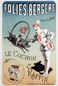 Show: Das Schwein von Raffin, im Folies-Bergère - Plakat von Lévy, Ende des 19. Jahrhunderts von Emile Levy