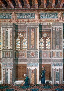 Hauptraum, Moschee von Ahmed el-Bordeyny, 19. Jahrhundert von Emile Prisse d