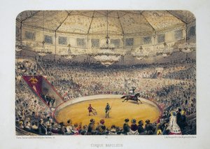 Cirque Napoleon (heutiger Winterzirkus, Rue Amelot, Paris) von Emile de la Tramblais