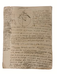 Probleme in Geometrie und Mathematik, um 1735-1740 von Emilie du Chatelet