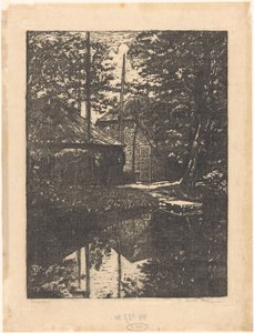 Bauernhof und Heuschuppen am Wasser