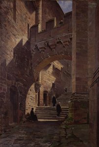 Mont Saint-Michel, befestigtes Tor in der Abtei, 1881 von Emmanuel Lansyer