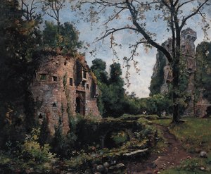 Der Bastion des Ormes, Innenansicht des Château de Clisson von Emmanuel Lansyer