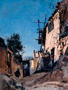 Die Altstadt unterhalb des Friedhofs, Menton, 1890