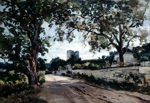 Der Weg nach Mauvieres am Abend, 1884 von Emmanuel Lansyer