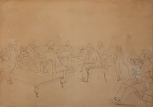Der Salon von Avdotya Petrovna Yelagina, 1840er Jahre von Emmanuil Alexandrovich Dmitriev Mamonov
