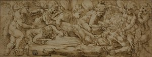 Bacchanal mit Putti von Enea Salmeggia