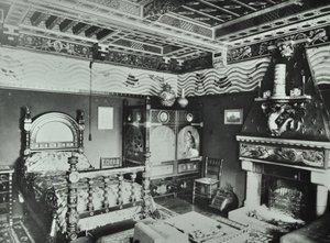 9 Melbury Road: Schlafzimmer, 1890 von English Photographer