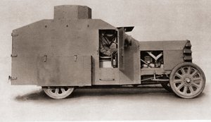 Ein britisches gepanzertes Auto während des Ersten Weltkriegs, aus The Illustrated War News, 1915 von English Photographer