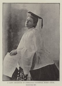 Eine Chorsängerin in der Kathedrale von Gibraltar, gemischter Chor, gegründet 1887