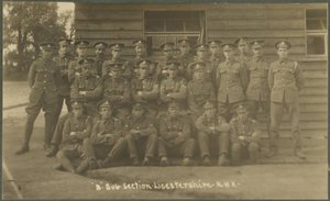 B-Unterabteilung, Leicestershire Royal Horse Artillery, im Trainingslager in Diss, 1914-18 von English Photographer