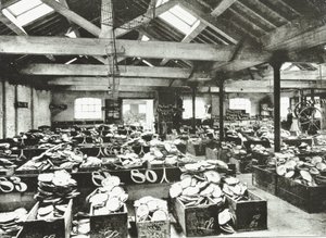 Bull Wharf, Innenansicht des Shell Warehouse, London, 1890