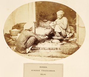 Bunnea, Hindu Händler, Delhi, aus Die Völker Indiens, von J. Forbes Watson, veröffentlicht 1868